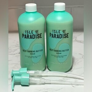 2X Isle Of Paradise Self Tanning Butter MEDIUM 16.9 Fl Oz New + Pump
